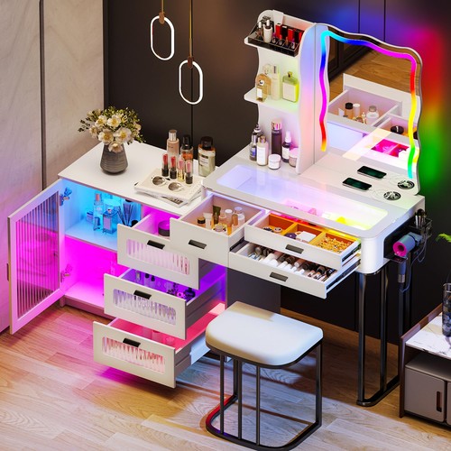Rgb makeup vanity desk with - makeup,