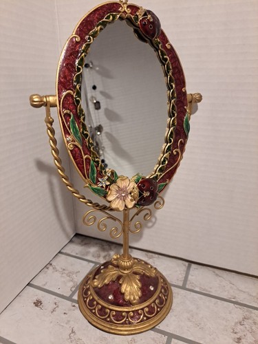 Vintage oval enamel cosmetic - enamel,