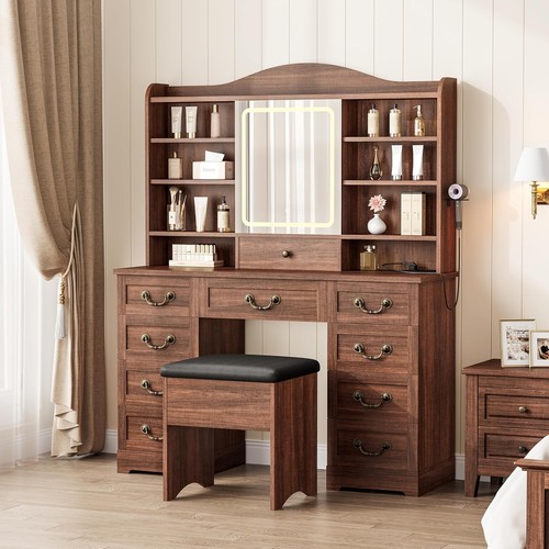 Makeup vanity desk with - vanity, mirror